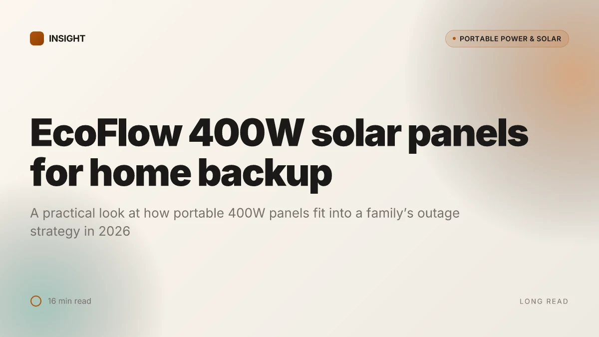 What makes EcoFlow 400W solar panels a smart home backup choice in 2026