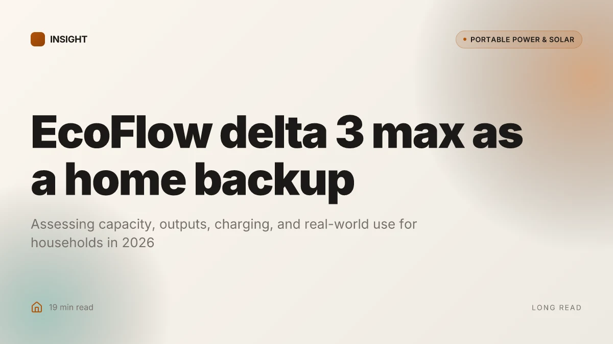 What makes the EcoFlow Delta 3 Max a practical home backup in 2026